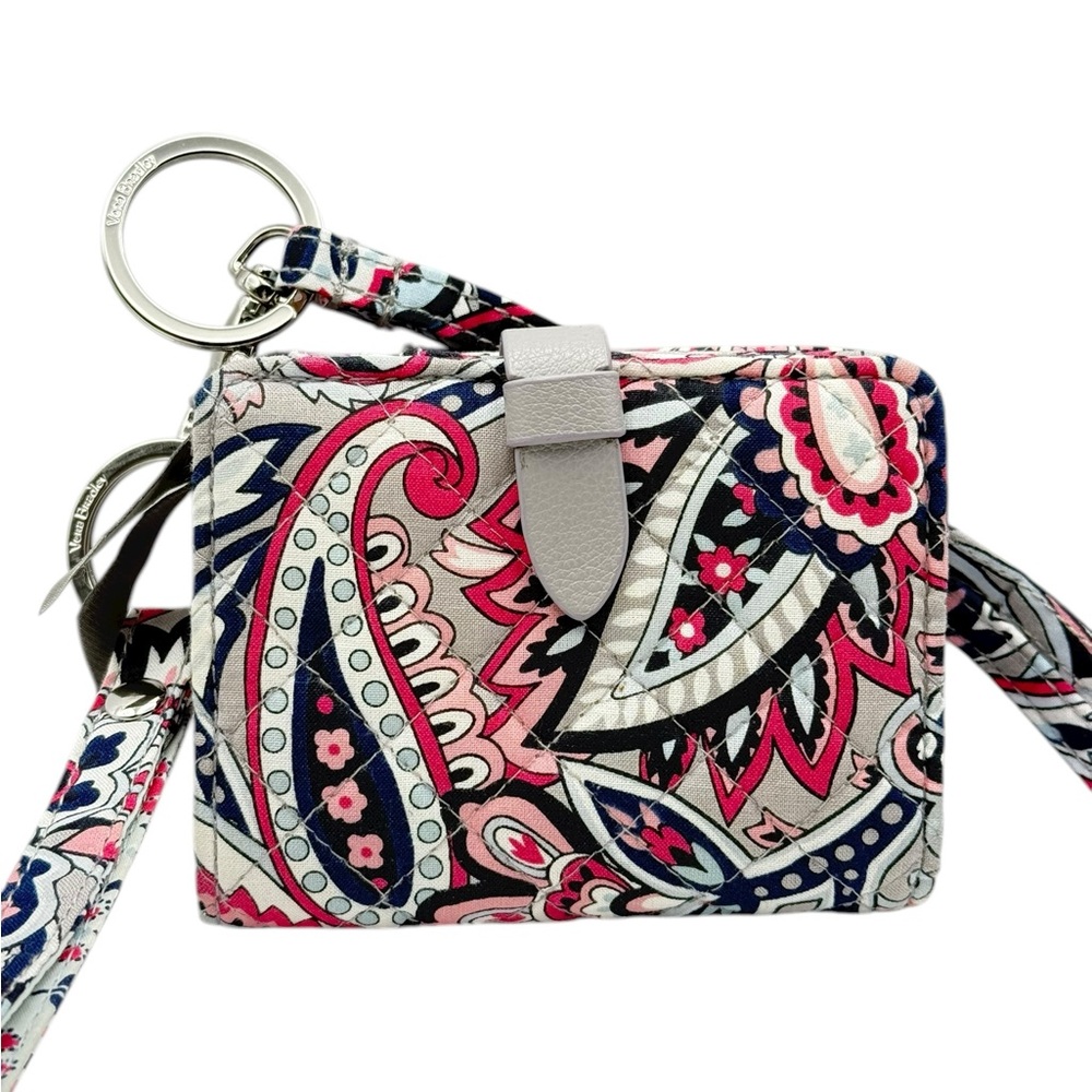 Vera Bradley Compact Wallet with wristlet and lanyard strap